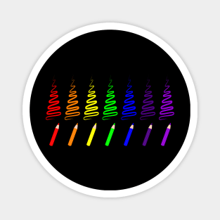 Rainbow Pencil Coloring Trees Magnet